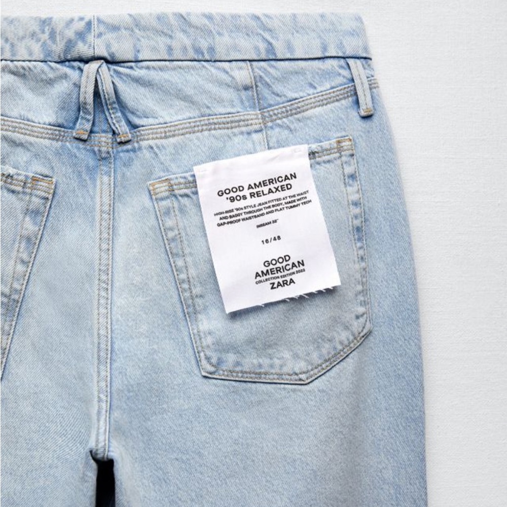 ZARA Good American '90s Relaxed Jeans BNWT - Picture 4 of 5